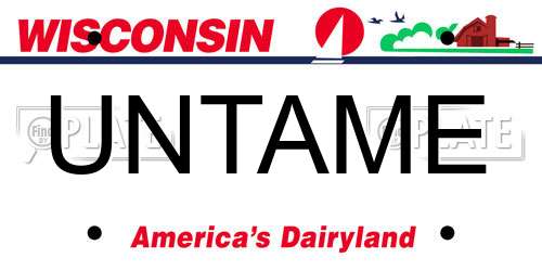 UNTAME Wisconsin License Plate