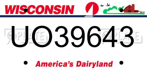 UO39643 Wisconsin License Plate