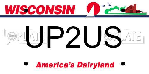 UP2US Wisconsin License Plate