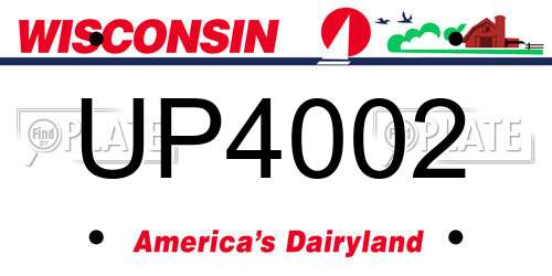 UP4002 Wisconsin License Plate