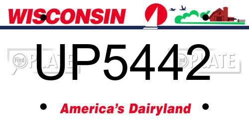UP5442 Wisconsin License Plate