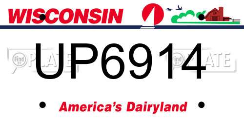 UP6914 Wisconsin License Plate