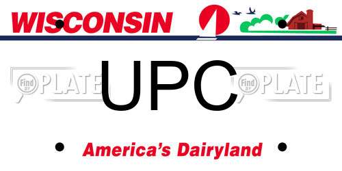 UPC Wisconsin License Plate