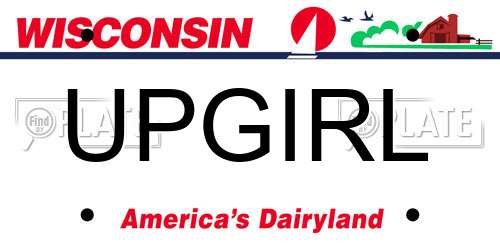 UPGIRL Wisconsin License Plate