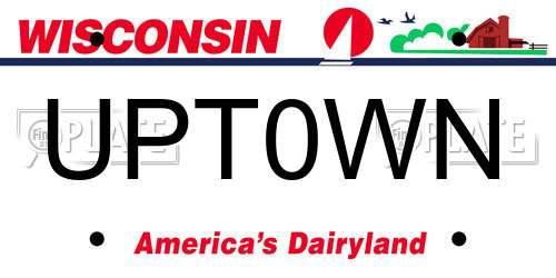 UPT0WN Wisconsin License Plate