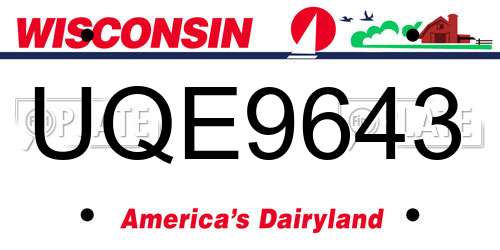 UQE9643 Wisconsin License Plate