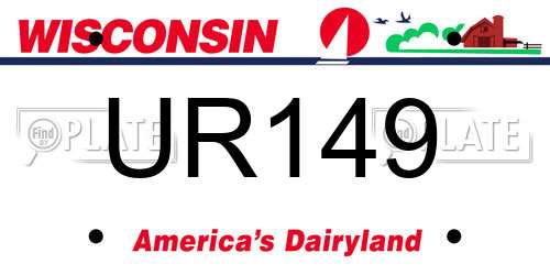 UR149 Wisconsin License Plate