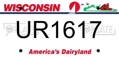 UR1617 Wisconsin License Plate