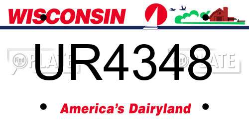UR4348 Wisconsin License Plate