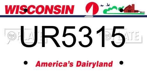 UR5315 Wisconsin License Plate