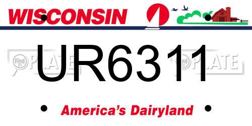 UR6311 Wisconsin License Plate