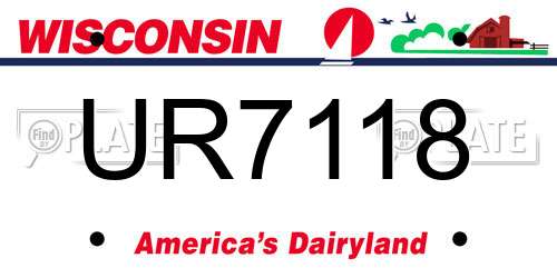 UR7118 Wisconsin License Plate