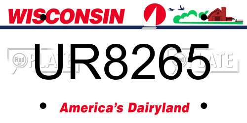 UR8265 Wisconsin License Plate