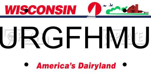 URGFHMU Wisconsin License Plate