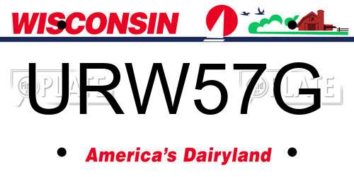 URW57G Wisconsin License Plate