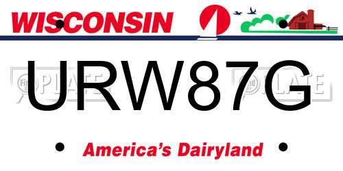 URW87G Wisconsin License Plate