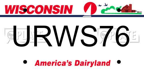 URWS76 Wisconsin License Plate