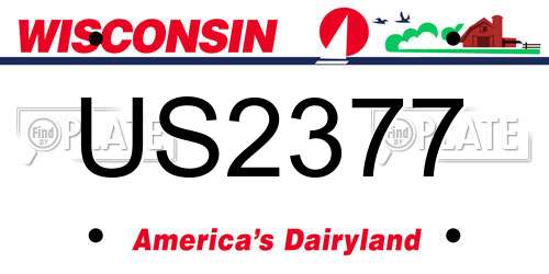 US2377 Wisconsin License Plate