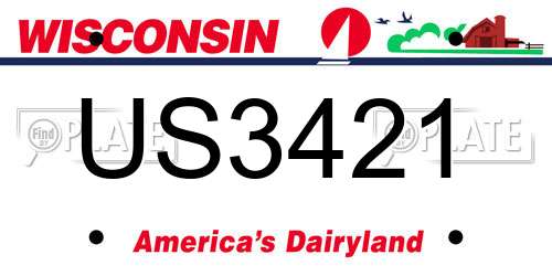 US3421 Wisconsin License Plate