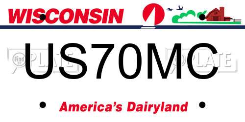 US70MC Wisconsin License Plate
