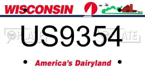 US9354 Wisconsin License Plate