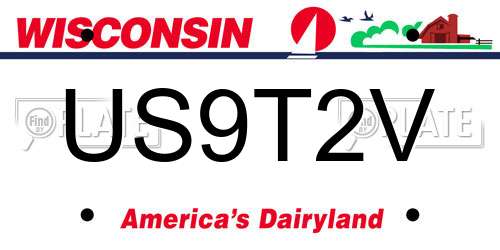 US9T2V Wisconsin License Plate