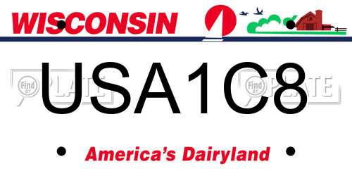 USA1C8 Wisconsin License Plate
