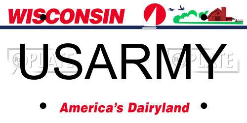 USARMY Wisconsin License Plate