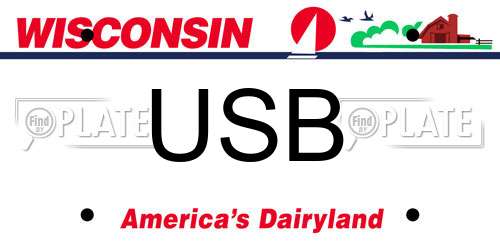 USB Wisconsin License Plate