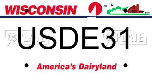 USDE31 Wisconsin License Plate