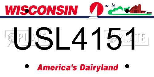 USL4151 Wisconsin License Plate