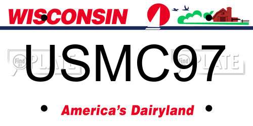 USMC97 Wisconsin License Plate