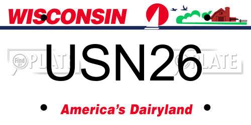 USN26 Wisconsin License Plate