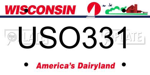 USO331 Wisconsin License Plate