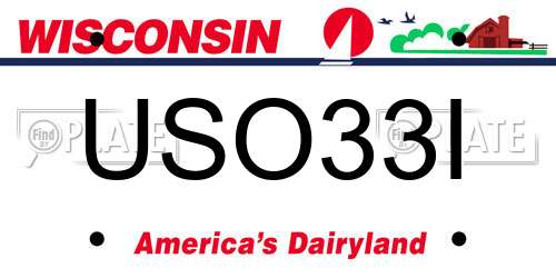 USO33I Wisconsin License Plate