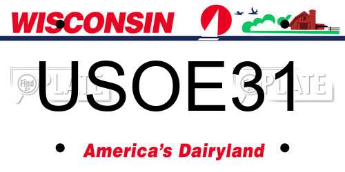 USOE31 Wisconsin License Plate