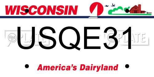 USQE31 Wisconsin License Plate