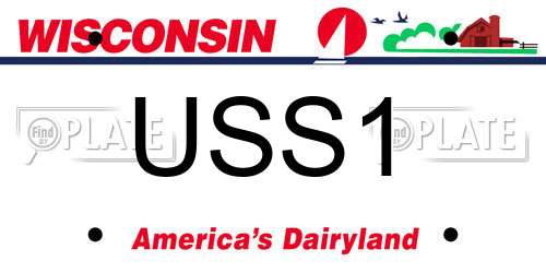 USS1 Wisconsin License Plate