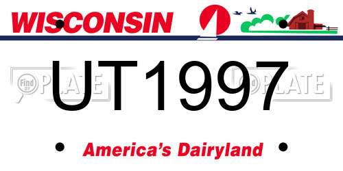 UT1997 Wisconsin License Plate