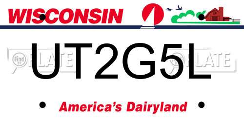 UT2G5L Wisconsin License Plate