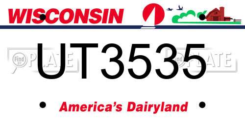 UT3535 Wisconsin License Plate