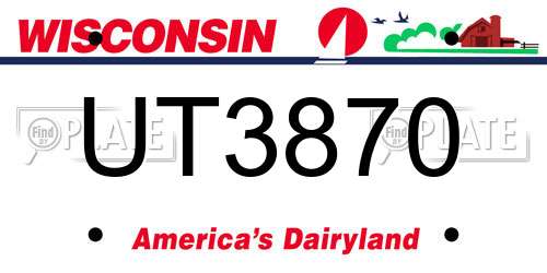 UT3870 Wisconsin License Plate