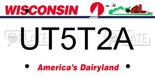 UT5T2A Wisconsin License Plate