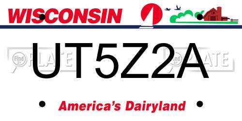 UT5Z2A Wisconsin License Plate
