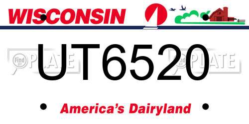 UT6520 Wisconsin License Plate