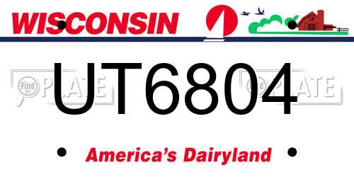 UT6804 Wisconsin License Plate