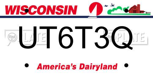 UT6T3Q Wisconsin License Plate
