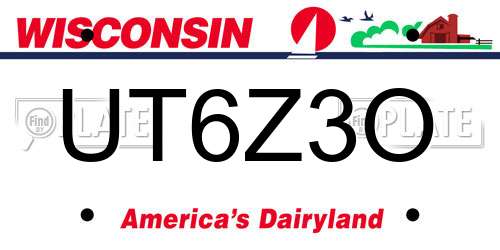 UT6Z3O Wisconsin License Plate