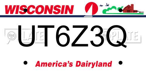 UT6Z3Q Wisconsin License Plate
