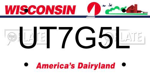 UT7G5L Wisconsin License Plate